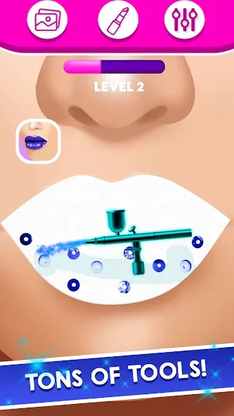 Lip Art Makeup Beauty Game [МОД: Много монет, Открытые уровни и Мега MOD] Screenshot 4