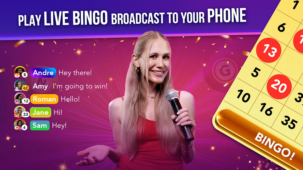 Live Play Bingo: Real Hosts (Лайв Плей Бинго) [МОД: Меню, Бесконечные монеты и Открытые уровни] Screenshot 1