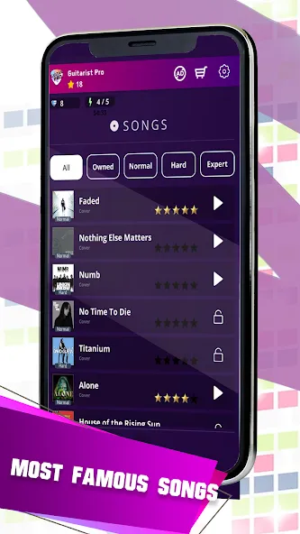 Guitarist 2: Guitar Music Game (Гитарист про) [МОД: Бесконечные деньги, Монеты и Мега MOD] Screenshot 2