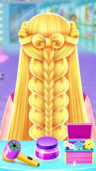 Braided Hair Salon Girls Games [МОД: Все открыто, Дополнительные деньги и Меню MOD] Screenshot 1