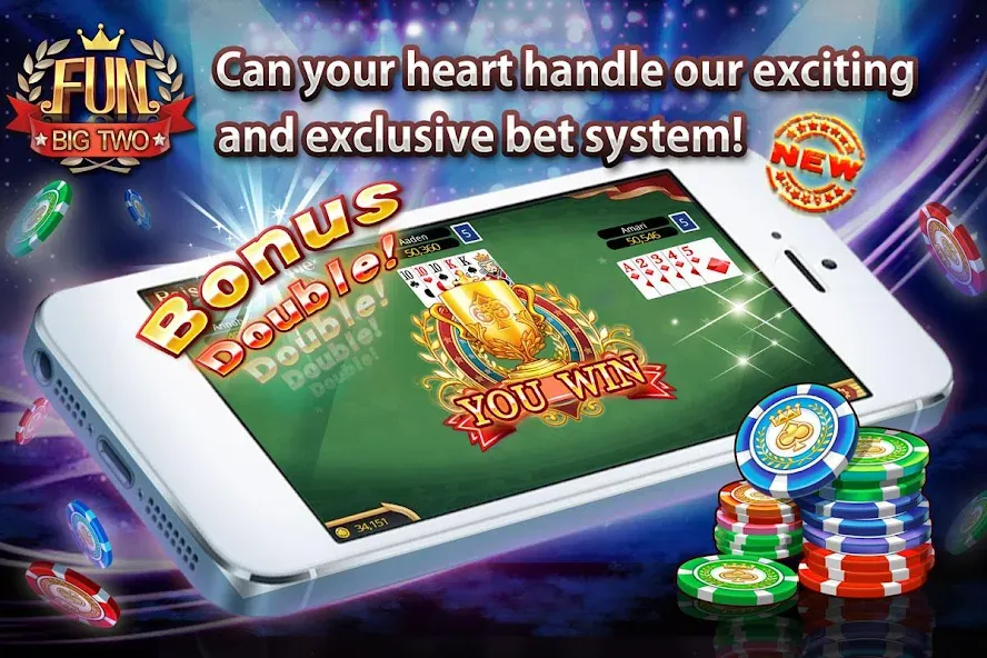 Fun Big 2 Taiwan: Card Craze (Фан Биг 2 Тайвань) [МОД: Бесконечные деньги, Монеты и Мега MOD] Screenshot 4