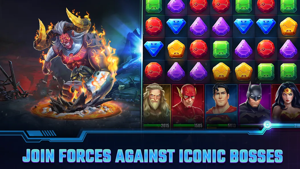 DC Heroes & Villains: Match 3 [МОД: Деньги, Монеты и Меню MOD] Screenshot 4