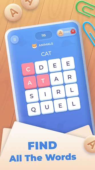 Word Wheel - Word Search [МОД: Много денег, Монет и Все открыто] Screenshot 2