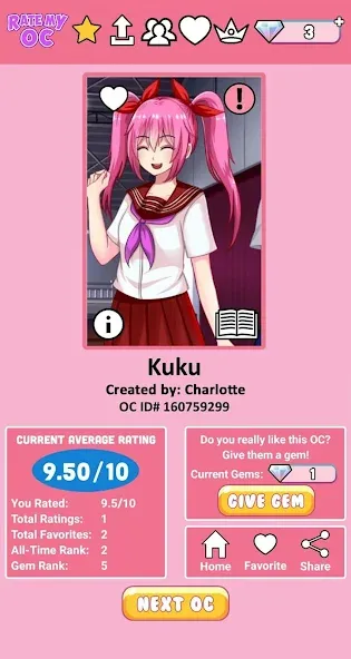 Rate My OC (Рейт Май ОК) [MOD: Premium/Unlocked] - Скриншот 4