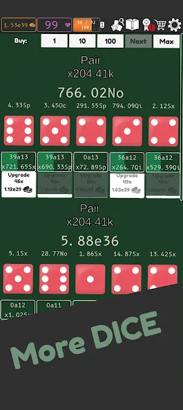 Idle Dice 2 (Айдл Дайс 2) [МОД: Все открыто, Дополнительные деньги и Меню MOD] Screenshot 1