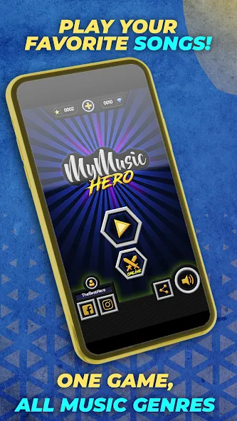 Guitar Hero Mobile: Music Game (Гитар Хиро Мобайл) [МОД: Много денег, Монет и Все открыто] Screenshot 1