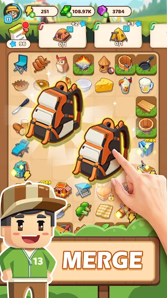 Campsite Craze: Puzzle Merge (Кемпинговая Лихорадка) [МОД: Бесконечные деньги, Монеты и Мега MOD] Screenshot 2