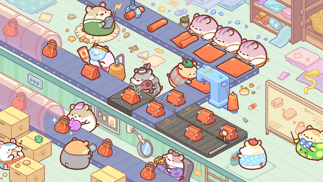 Hamster Bag Factory : Tycoon (Хэмстер сумка фабрика) [МОД: Много денег, Монет и Все открыто] Screenshot 2