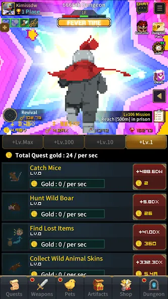 Retro Hero Mr Kim : Idle RPG [МОД: Все открыто, Дополнительные деньги и Меню MOD] Screenshot 5