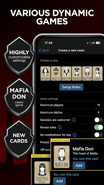 Mafia Online With Video Chat [МОД: Меню, Бесконечные монеты и Открытые уровни] Screenshot 4