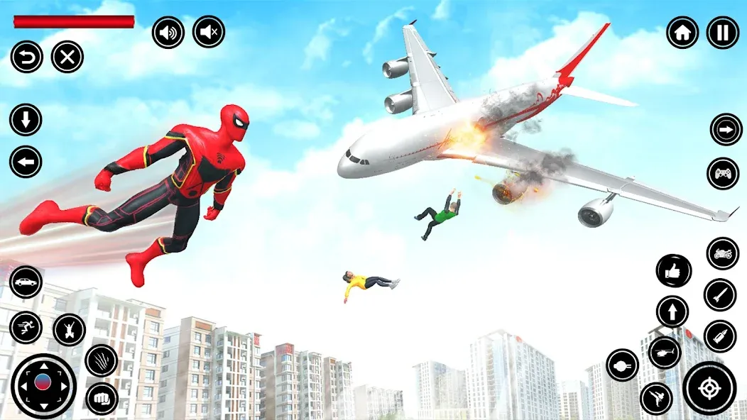 Flying Spider Rope Hero Fight (Флайинг Спайдер Роп Хиро Файт) [МОД: Много монет, Открытые уровни и Мега MOD] Screenshot 1