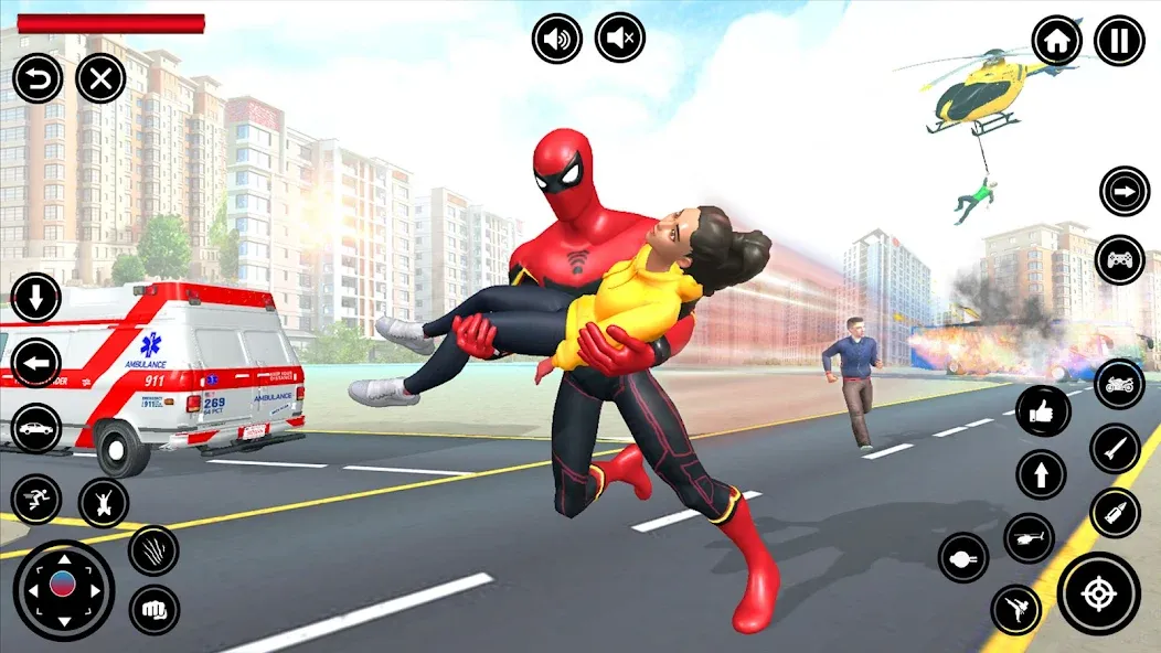 Flying Spider Rope Hero Fight (Флайинг Спайдер Роп Хиро Файт) [МОД: Много монет, Открытые уровни и Мега MOD] Screenshot 2