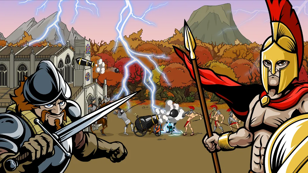 Age of War 2 (Эйдж оф Вор 2) [МОД: Меню, Бесконечные монеты и Открытые уровни] Screenshot 4