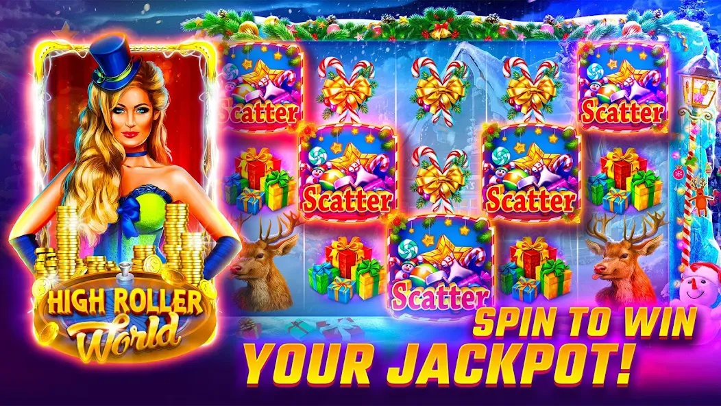 Slots WOW Casino Slot Machine (Слотс ВОУ) [МОД: Меню, Бесконечные монеты и Открытые уровни] Screenshot 1