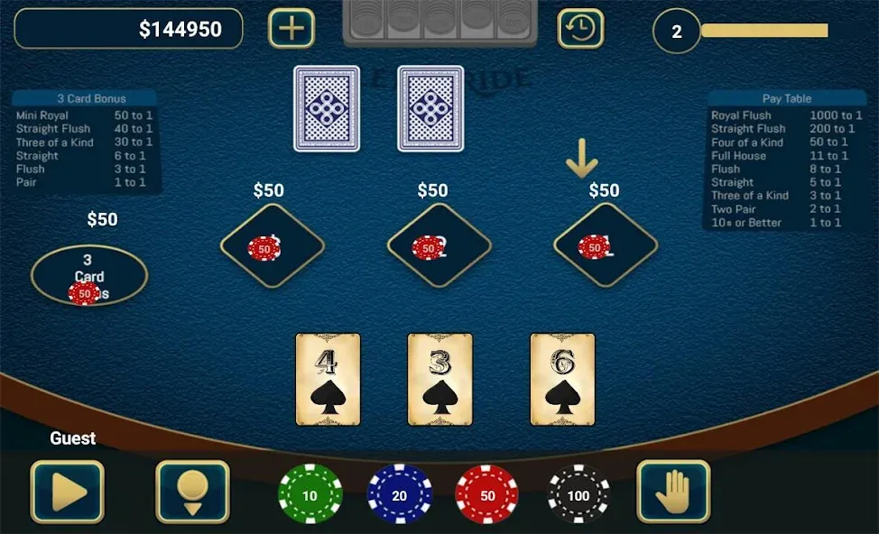 Let It Ride Poker [МОД: Все открыто, Дополнительные деньги и Меню MOD] Screenshot 1