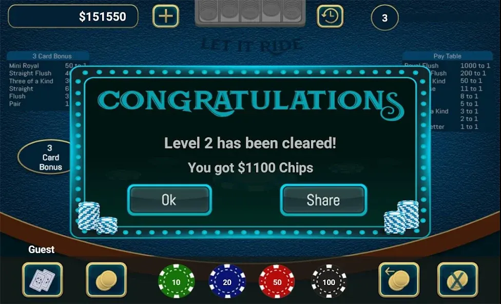 Let It Ride Poker [МОД: Все открыто, Дополнительные деньги и Меню MOD] Screenshot 4