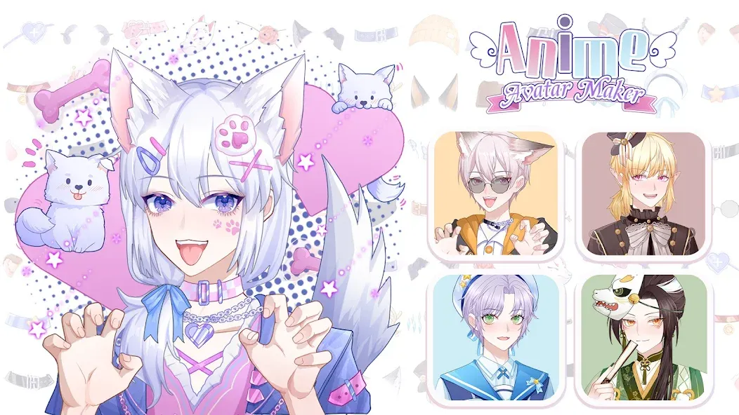 Anime Avatar Maker Creator (Аниме Аватар Мейкер Креейтор) [МОД: Бесконечные деньги, Монеты и Мега MOD] Screenshot 1