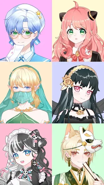 Anime Avatar Maker Creator (Аниме Аватар Мейкер Креейтор) [МОД: Бесконечные деньги, Монеты и Мега MOD] Screenshot 3