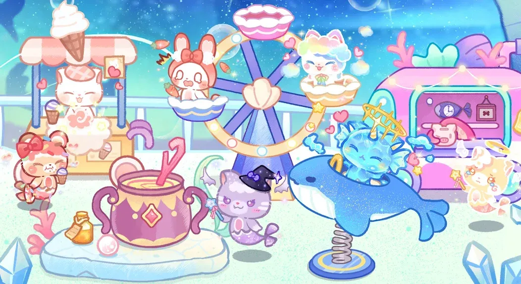 Lovely Cat:Mercat Castle (Лавли Кэт Мермейд Касл) [МОД: Много денег, Монет и Все открыто] Screenshot 2