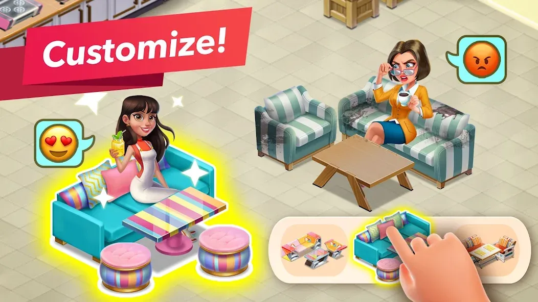 My Cafe — Restaurant Game [МОД: Все открыто, Дополнительные деньги и Меню MOD] Screenshot 4