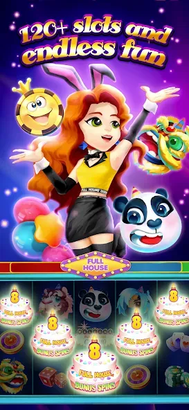 Full House Casino - Slots Game (Фулл Хаус Казино) [МОД: Меню, Бесконечные монеты и Открытые уровни] Screenshot 4