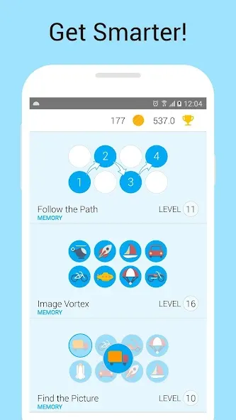 Memory Games: Brain Training [МОД: Все открыто, Дополнительные деньги и Меню MOD] Screenshot 1