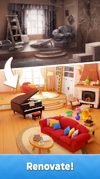 Mergedom: Home Design (Мергедом) [МОД: Деньги, Монеты и Меню MOD] Screenshot 2