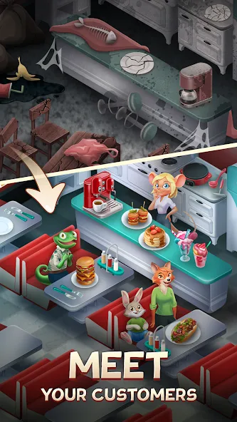 Merge Inn - Cafe Merge Game (Мердж Инн) [МОД: Много денег, Монет и Все открыто] Screenshot 3