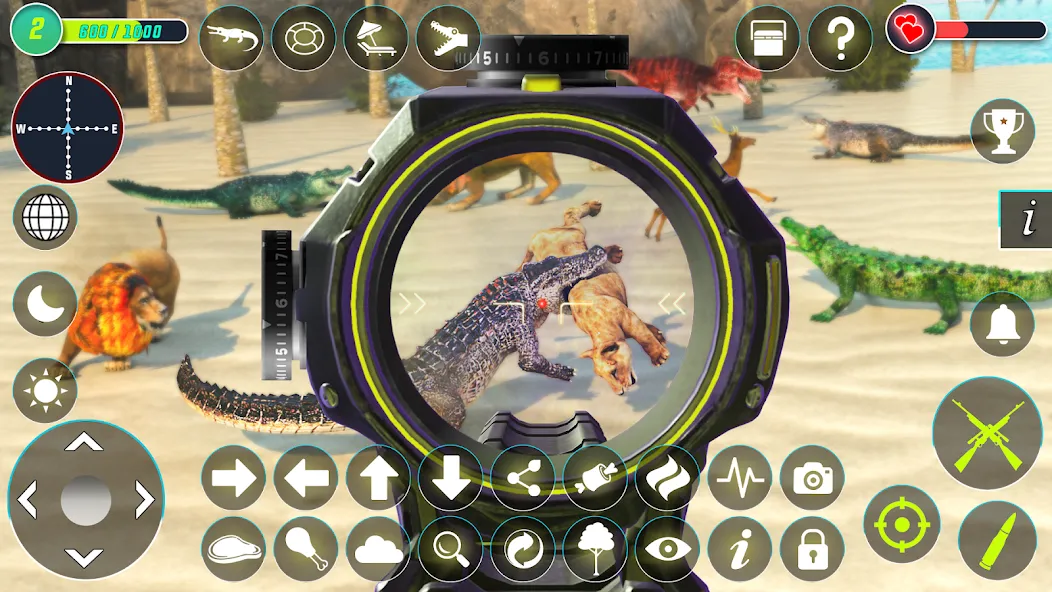 Crocodile Hunting Animal Games (Крокодил Охота Игры с животными) [МОД: Меню, Бесконечные монеты и Открытые уровни] Screenshot 2