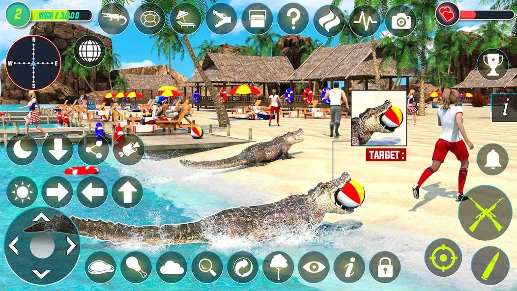 Crocodile Hunting Animal Games (Крокодил Охота Игры с животными) [МОД: Меню, Бесконечные монеты и Открытые уровни] Screenshot 3