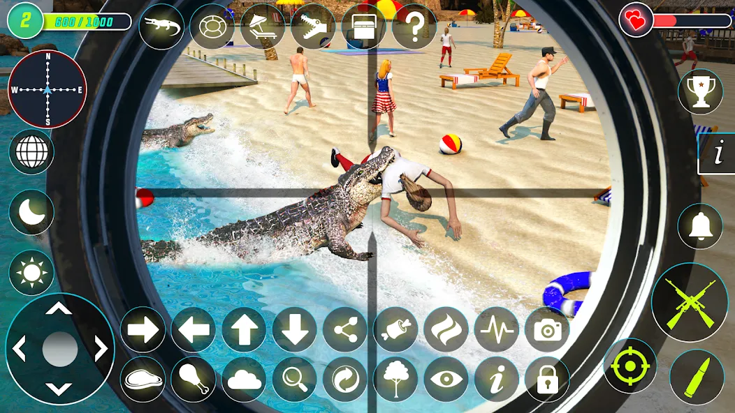 Crocodile Hunting Animal Games (Крокодил Охота Игры с животными) [МОД: Меню, Бесконечные монеты и Открытые уровни] Screenshot 4