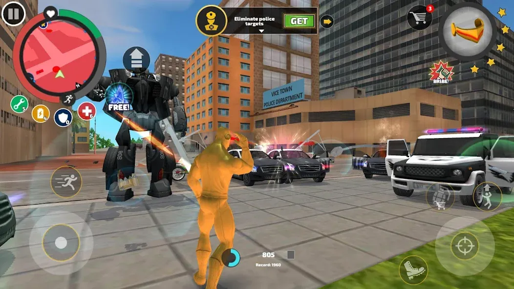 Rope Hero: Vice Town (Роуп Хиро) [МОД: Много монет, Открытые уровни и Мега MOD] Screenshot 5