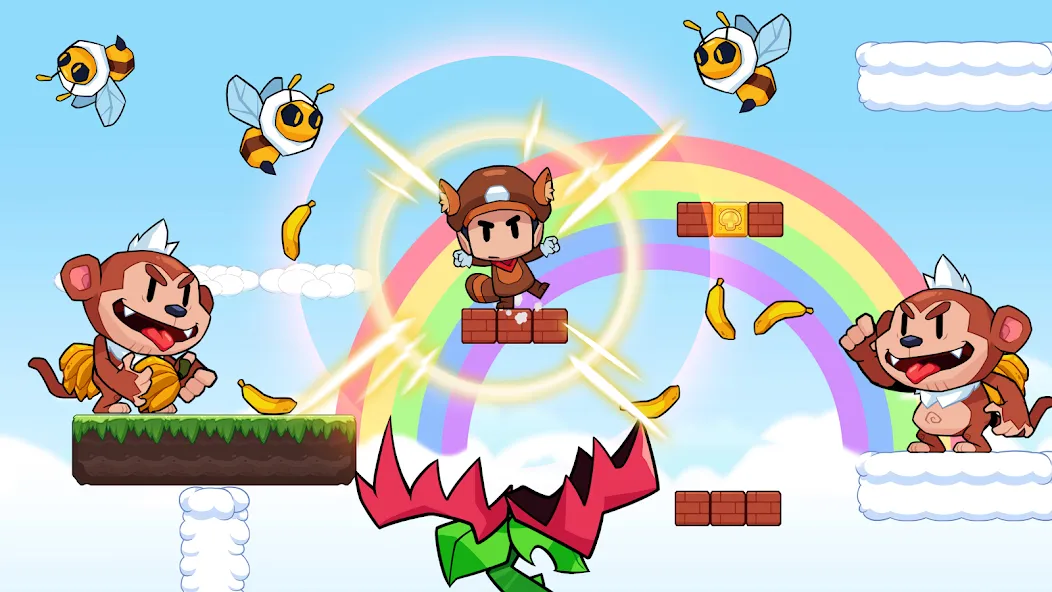Super Meno - Jungle Platform (упер Мено) [МОД: Много монет, Открытые уровни и Мега MOD] Screenshot 2