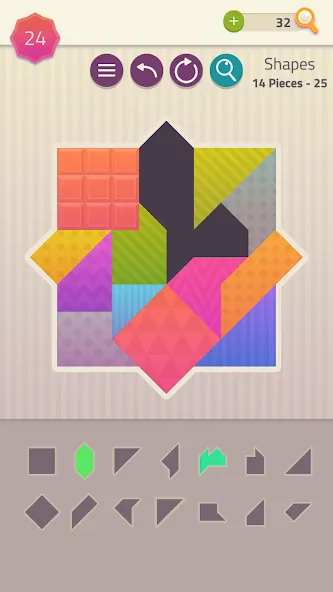 Polygrams - Tangram Puzzles (Полиграммы) [МОД: Все открыто, Дополнительные деньги и Меню MOD] Screenshot 4