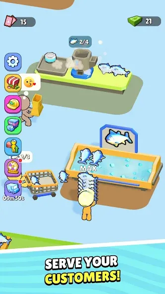 My Fish Mart: Idle Tycoon Game (Мой рыбный магазин) [МОД: Бесконечные деньги, Монеты и Мега MOD] Screenshot 2