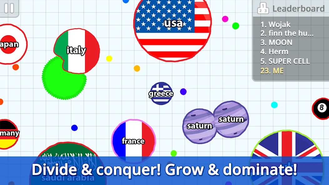 Agar.io [МОД: Бесконечные деньги, Монеты и Мега MOD] Screenshot 2