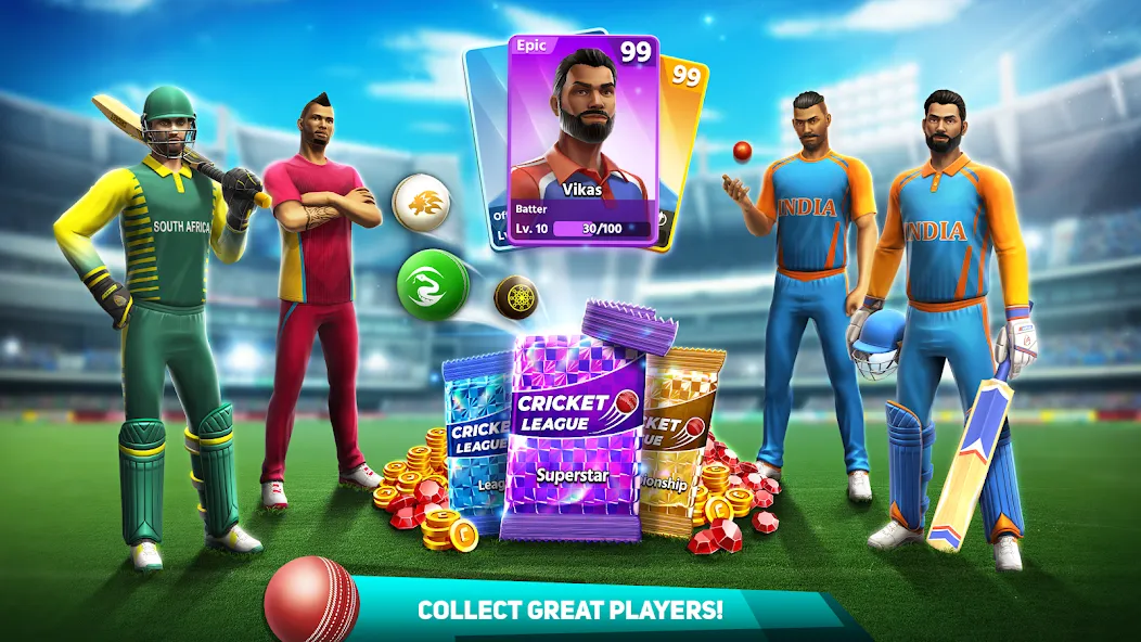 Cricket League (Крикет Лига) [МОД: Бесконечные деньги, Монеты и Мега MOD] Screenshot 4