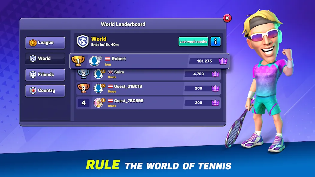 Mini Tennis: Perfect Smash (Мини Теннис) [МОД: Много монет, Открытые уровни и Мега MOD] Screenshot 4
