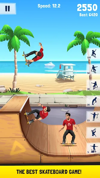 Flip Skater (Флип скейтер) [МОД: Бесконечные деньги, Монеты и Мега MOD] Screenshot 1