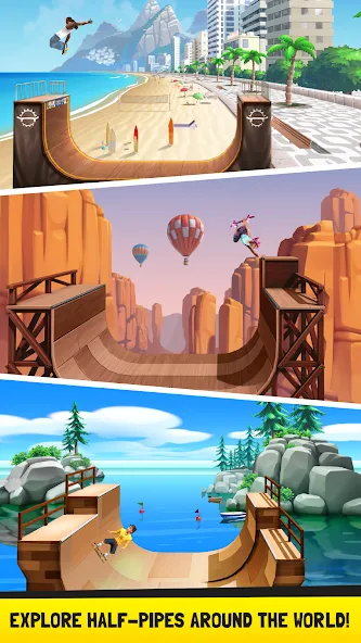 Flip Skater (Флип скейтер) [МОД: Бесконечные деньги, Монеты и Мега MOD] Screenshot 2