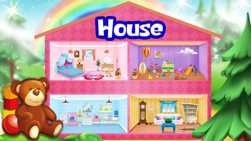 Girl Doll House Design & Clean [МОД: Деньги, Монеты и Меню MOD] Screenshot 1
