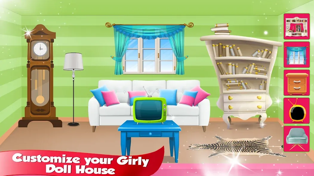 Girl Doll House Design & Clean [МОД: Деньги, Монеты и Меню MOD] Screenshot 5