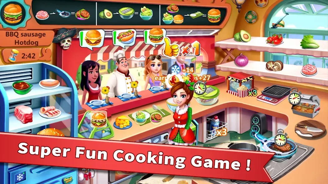 Rising Super Chef - Cook Fast (Райзинг Супер Шеф) [МОД: Все открыто, Дополнительные деньги и Меню MOD] Screenshot 1
