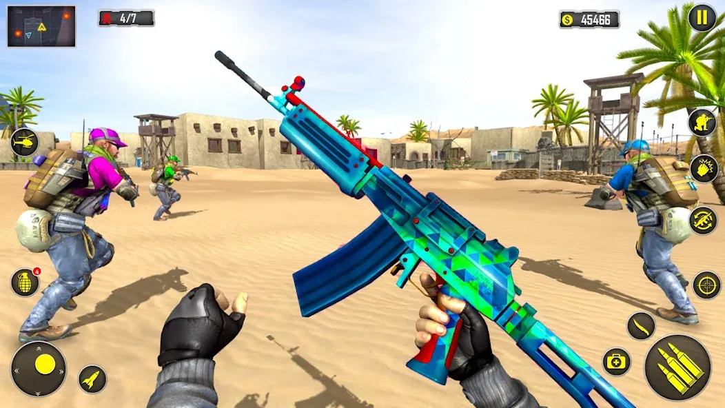 Fps Shooting Strike: Gun Games [МОД: Все открыто, Дополнительные деньги и Меню MOD] Screenshot 1