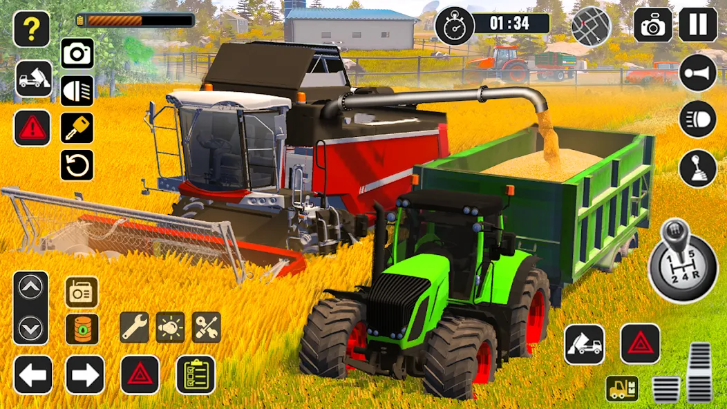 Tractor Farming Game Harvester [МОД: Много монет, Открытые уровни и Мега MOD] Screenshot 1