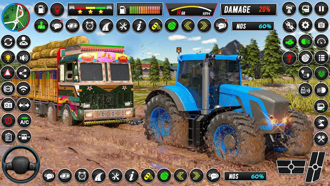 Indian Tractor Games Simulator [МОД: Все открыто, Дополнительные деньги и Меню MOD] Screenshot 2