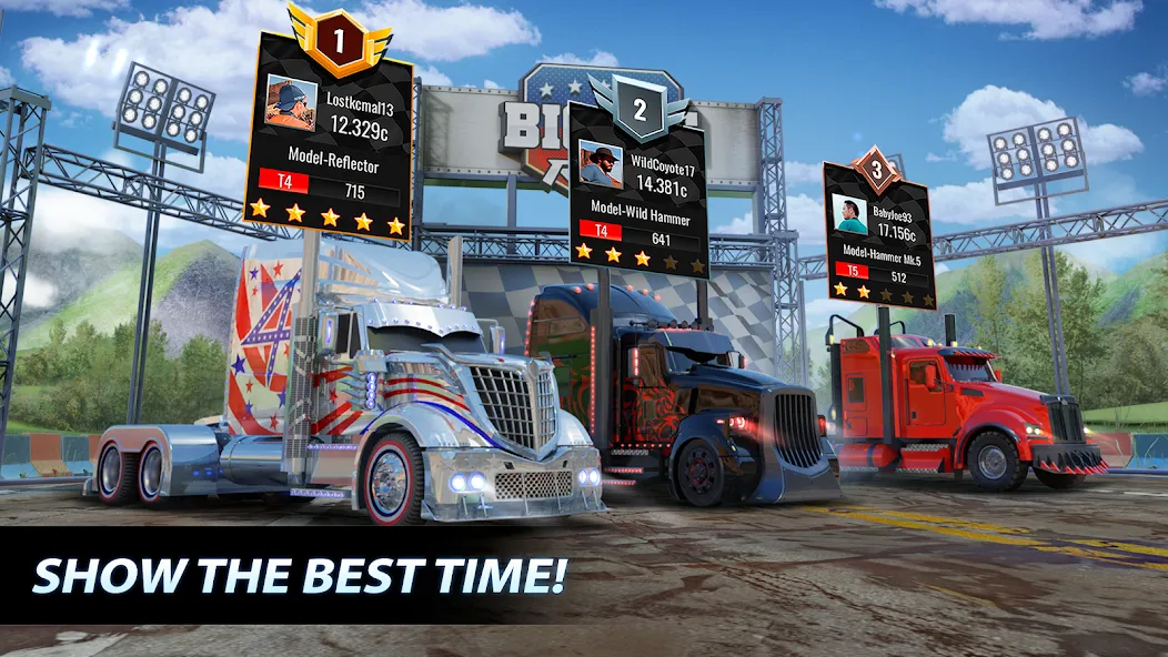 Big Rig Racing: Drag racing (Биг Риг Рейсинг) [МОД: Деньги, Монеты и Меню MOD] Screenshot 3