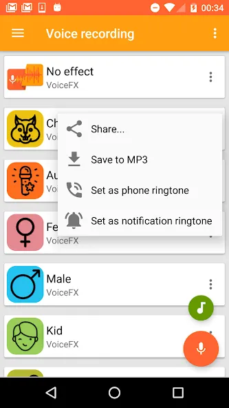 VoiceFX - Voice Changer with v [МОД: Меню, Бесконечные монеты и Открытые уровни] Screenshot 3