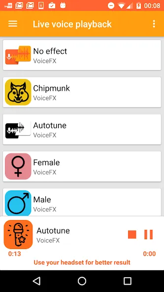 VoiceFX - Voice Changer with v [МОД: Меню, Бесконечные монеты и Открытые уровни] Screenshot 5