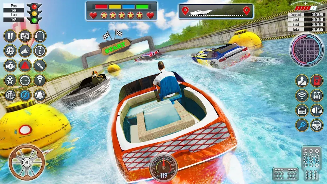 Speed Boat Racing: Boat games [МОД: Деньги, Монеты и Меню MOD] Screenshot 1